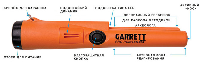 Garrett PRO Pointer AT - описание элементов